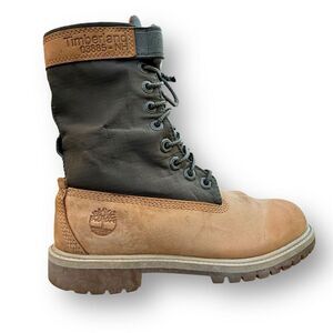 Timberland 6-inch Gaitor Mixed Media Combat Boots Size 4 Youth Lace Up Ankle